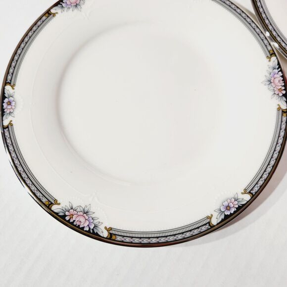 Noritake Dessert Plates 6 1/2in Halifax Fine China Floral Lot of 6 Vtg 7729 Rose - Picture 4 of 4